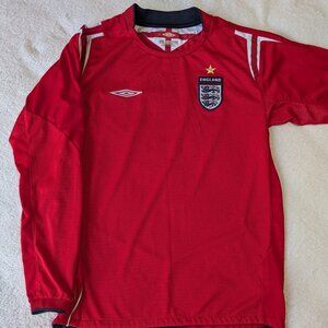England National Umbro 2006-2008 Away Football Long sleeve Shirt Youth Large